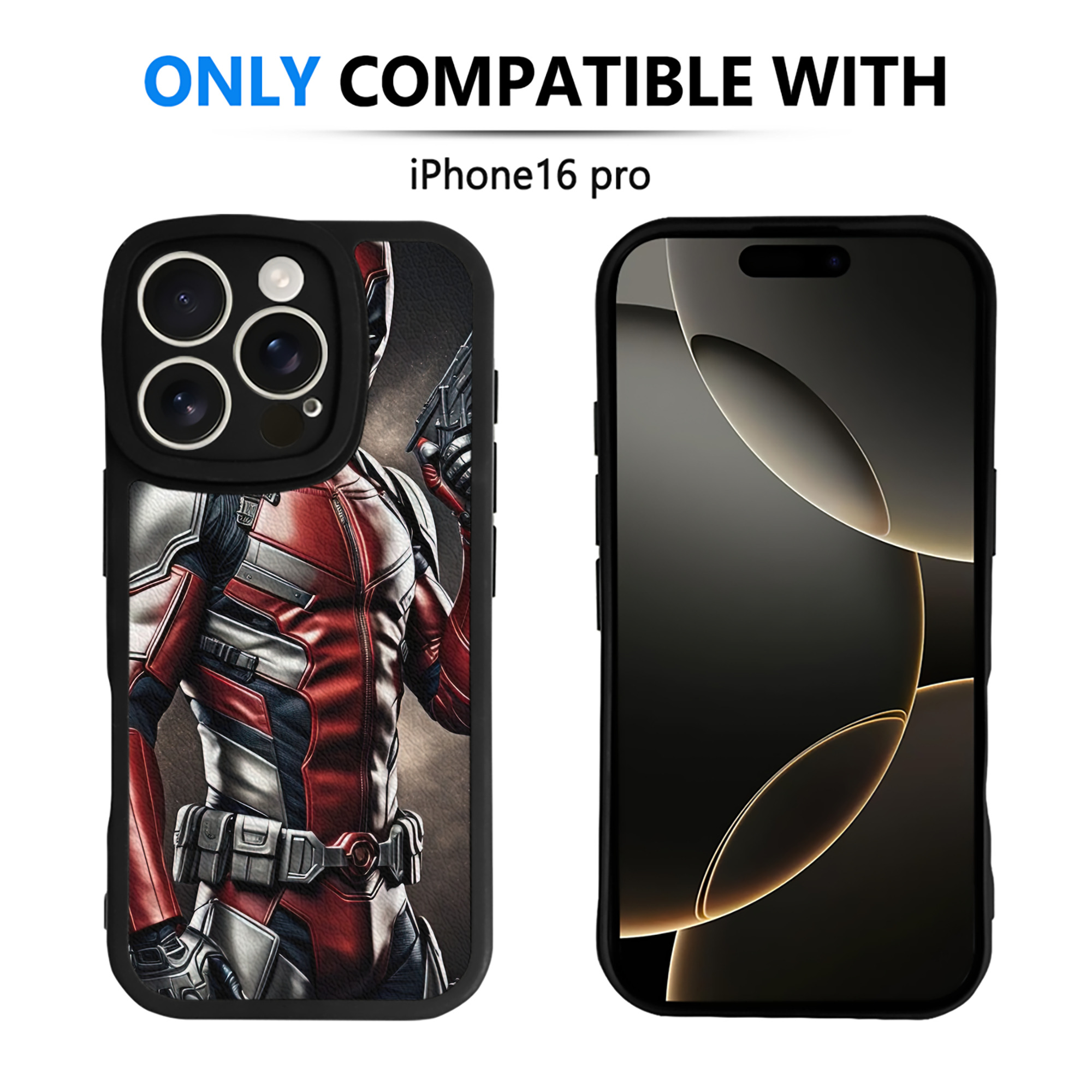 （画像用） Deadpool デッドプール 【iPhone 16シリーズ対応】シリコンスマホケース（レザー調） 材質：シリコン